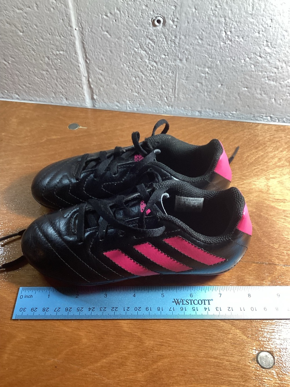 Adidas Junior Goletto VII FG Black Pink Soccer Cleats Kids boys Size 13 US